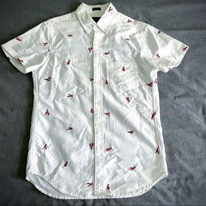 J.CREW: CRAWFISH/ LOBSTER BUTTON UP SHIRT